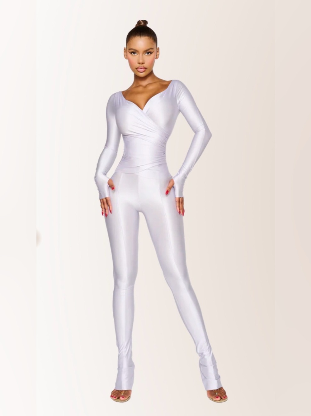Coucoo silky lavender long sleeve and pants set